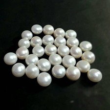 5 peace  White Freshwater Pearl Cabochon: Round Loose Gemstone 3x3 mm