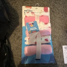 Nickelodeon Baby Shark Infant Washcloths 8 Pack Girls Pink/White