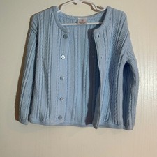 Hanna Andersson Kids Cardigan 100 Organic Cotton Blue Cable Knit Sweater