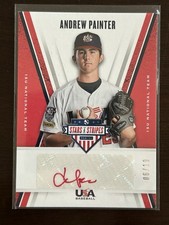 2019 Panini USA Baseball Stars & Stripes Andrew Painter Red Auto /10 RARE Ink