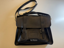 Dr. Martens Leather Satchel Shoulder Bag 11 Inch Crossbody Silver Hardware