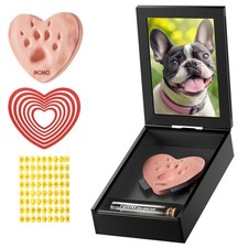 Pet Memorial Shadow Box with Paw Print Impression Kit Keepsake, 4 X6 Dog Cat...