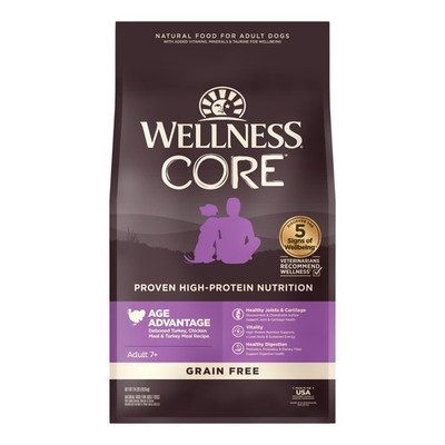 Wellness CORE Senior Dry Dog Food, Age Advantage Turkey & Chicken Recipe, (24lb)