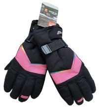 Ozark Trail Girl's Technical Ski Gloves Black Pink size S/M Insulated
