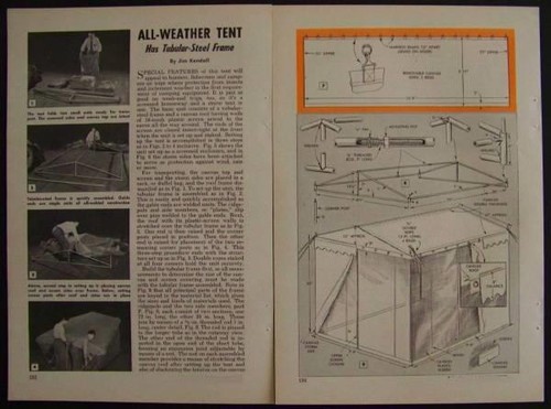 Sturdy Tent Canopy 1955 How-To Build PLANS 7'6" x 9' Heavy Duty