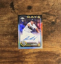 2024 Topps Chrome Update Jacob Lopez Auto RC Refractor Rookie #/499 Rays