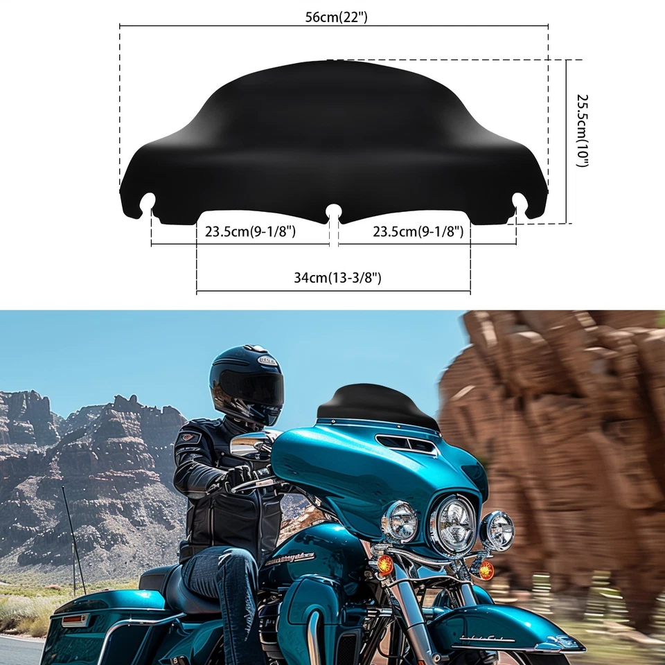 9" Wave Windshield Windscreen Black For Harley Davidson FLHTK Ultra Limited 14+ Foto 3 de 4