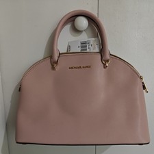 Michael Kors Emmy Large Dome Satchel Blossom Pink Saffiano Leather -NWOT