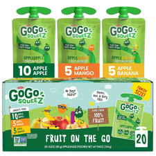Gogo Squeez Applesauce and Fruit Puree Variety Pack, Apple, Mango  Banana, 3.2