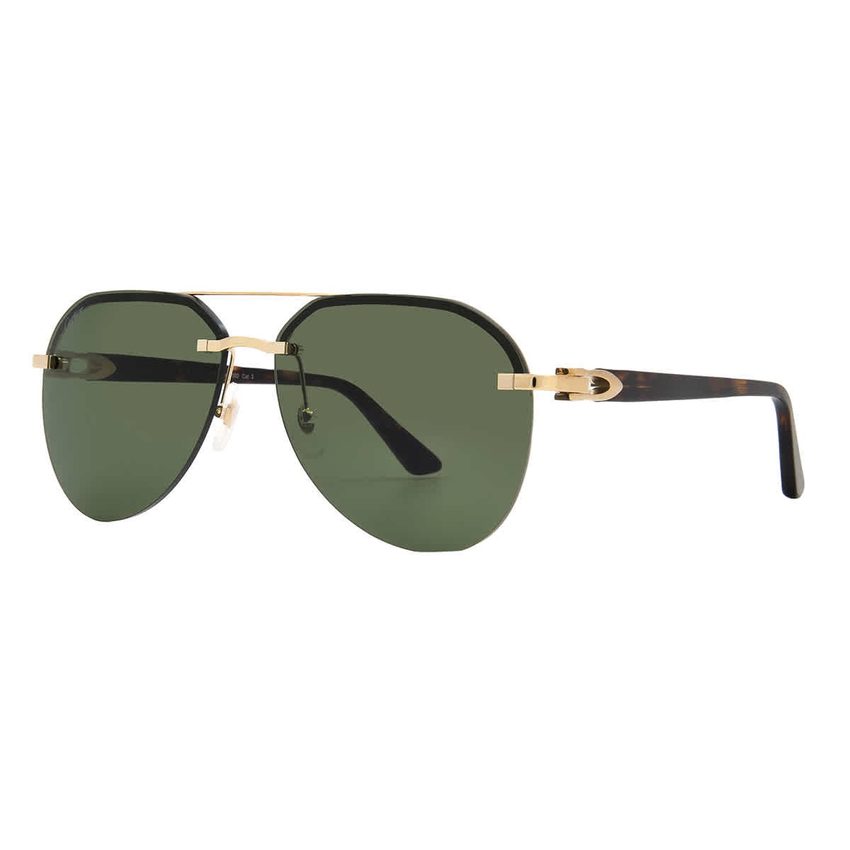 Мужские солнцезащитные очки Cartier C Decor Green Pilot CT0275SA 002 61 CT0275SA 002 61 153190₽