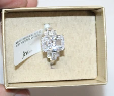 JTV Bella Luce 17CTW Diamond Simulant Ring Rhodium Over Sterling Silver Size 12