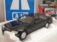 Mercedes Benz S600 1997 W140 Obsidian Black Metallic 1:18 Norev 183045