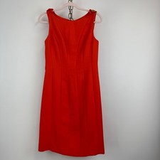 Tory Burch Dress Women's Size 4 Red Wool Blend Sleeveless Sheath Career