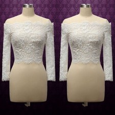 Lace Wedding Jacket for Bride Off Shoulder Bolero White Ivory Bridal Jackets