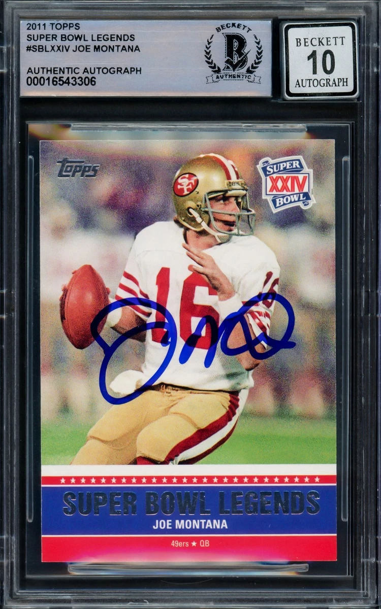 Topps Joe Montana Autographed Football Sports Trading Cards