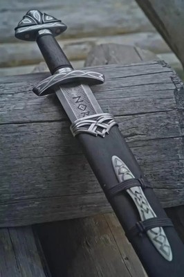 Handmade Northmen Damascus Steel Viking Sword | Battle Ready Sword with Scabbard