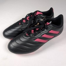 Adidas Golettto VIII FG Kids Soccer Cleats Black Pink Leather Lace Up Size 6
