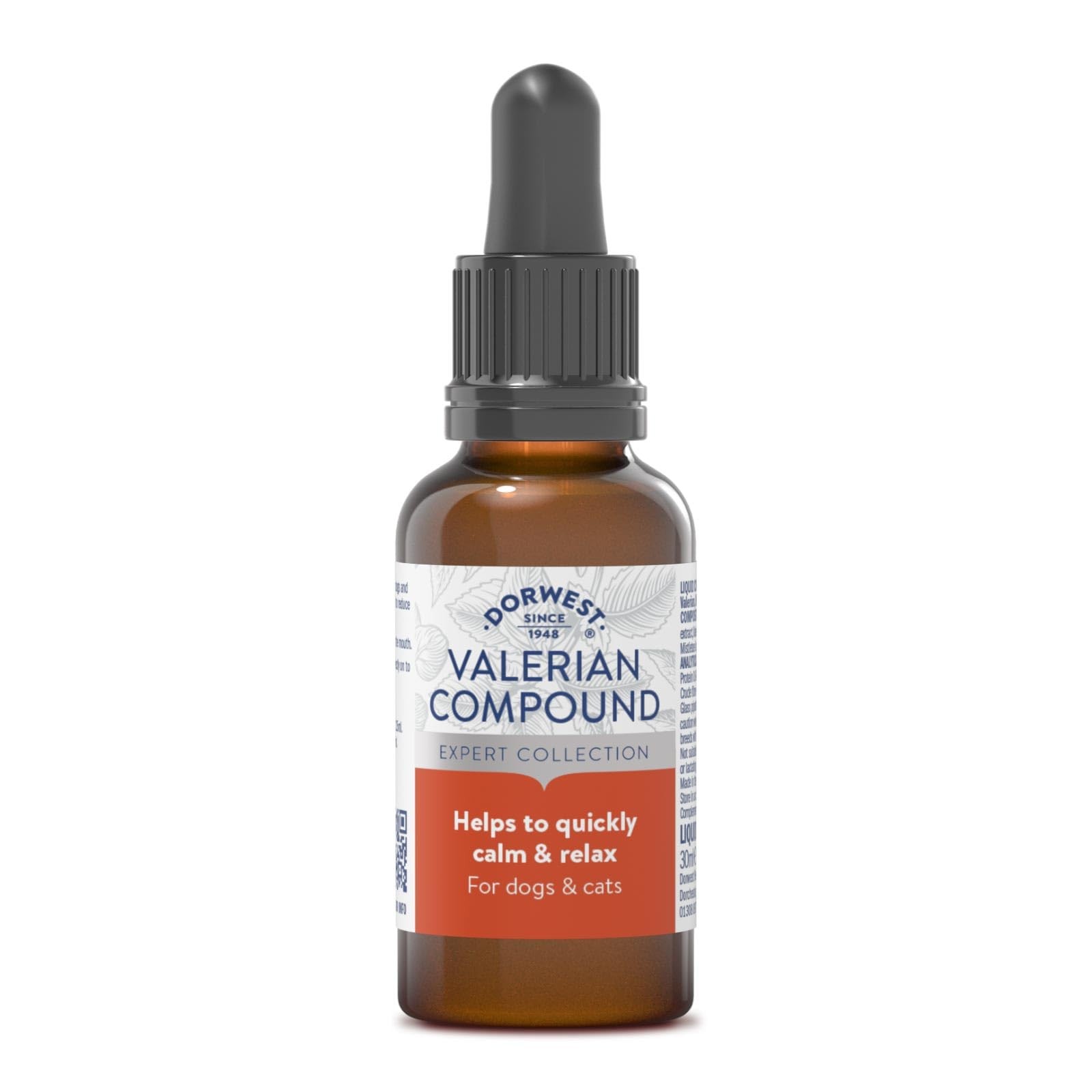 Dorwest Valerian Calming Drops 30ml for Dogs & Cats  FastActing, NonDrowsy