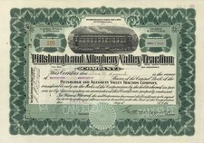 Pittsburgh and Allegheny Valley Traction Co. - 1910's dated Railway Stock Cert