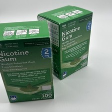 2pc Lot Nicotine Gum 2mg 100pcs Each Coated Cool Mint Flavor Exp Nov/26