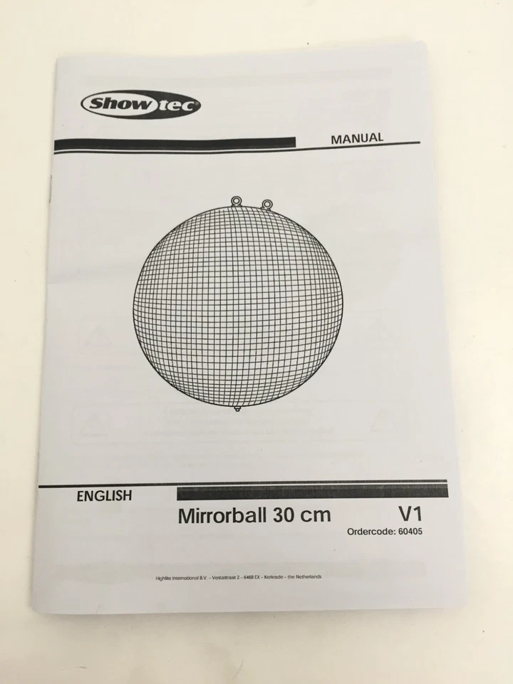 Showtec Silver Mirror Ball Without Motor With Manual 30 x 30 cm New F1 - Image 3 of 4