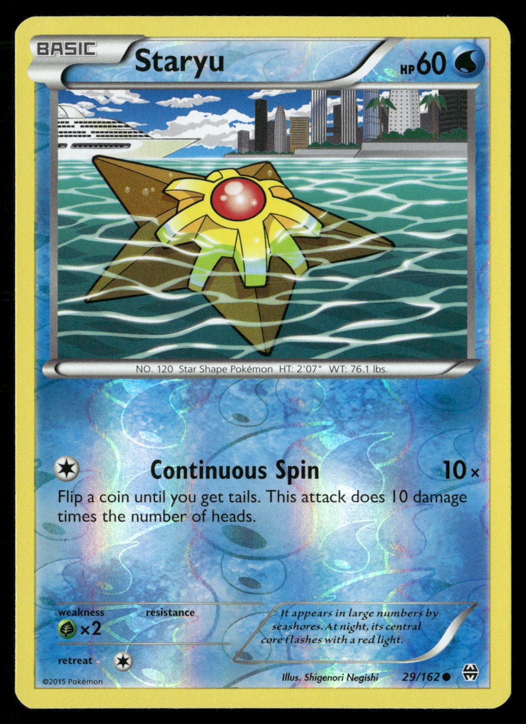 Staryu 29/162 Common BREAKthrough Pokemon Reverse Holo NM/M