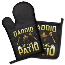 Oven Mitts Pot Holder Set Protective Kitchen Gift Men Women Chef Daddio