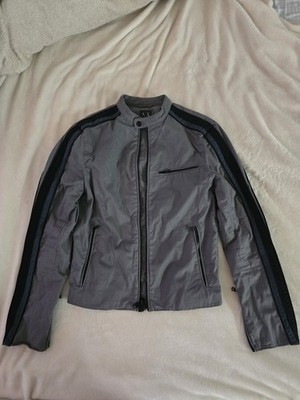 Armani Exchange Jacket Mens SMALL S Gray Racer Motorcycle Moto Zip Up 