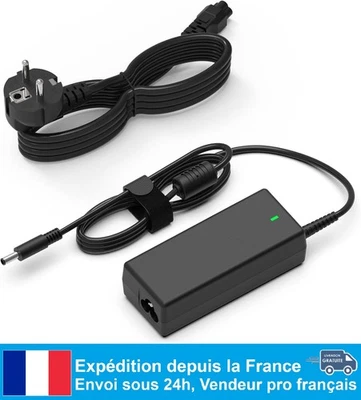Chargeur pour Dell 65W 19,5V 3,33A 4,5×3,0mm pour Inspiron/Vostro/XPS/Latitude - Photo 1/4