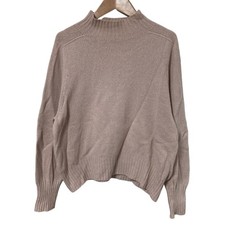 MARGARET HOWELL Cashmere Wool Mock Neck Knit Sweater, 2, Pink Beige Women USED