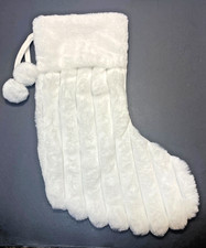 Thick Soft Plush White Christmas Stocking