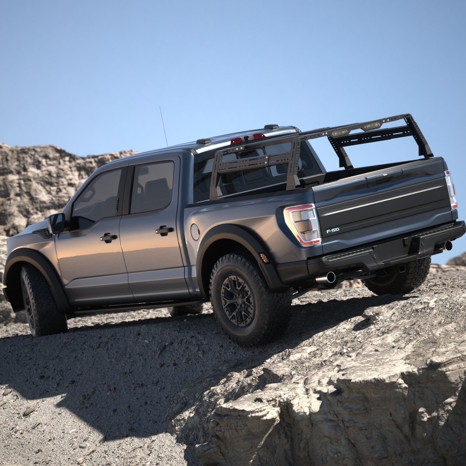 Used Pick-up Truck Steel Overland Trunk High Bed Rack Cargo Luggage Carrier