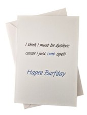 FUNNY BIRTHDAY CARD - HAPPY BIRTHDAY DOLL FACE - DYSLEXIC FUNNY CARD FOR ADULTS