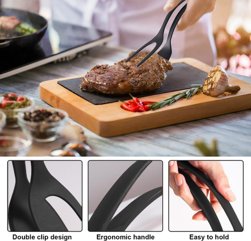 2 Stück 2 in 1 Easy Egg Flipper, Handgriff-Umdrehung der Zange, Antihaft Flipper - Bild 3 von 7