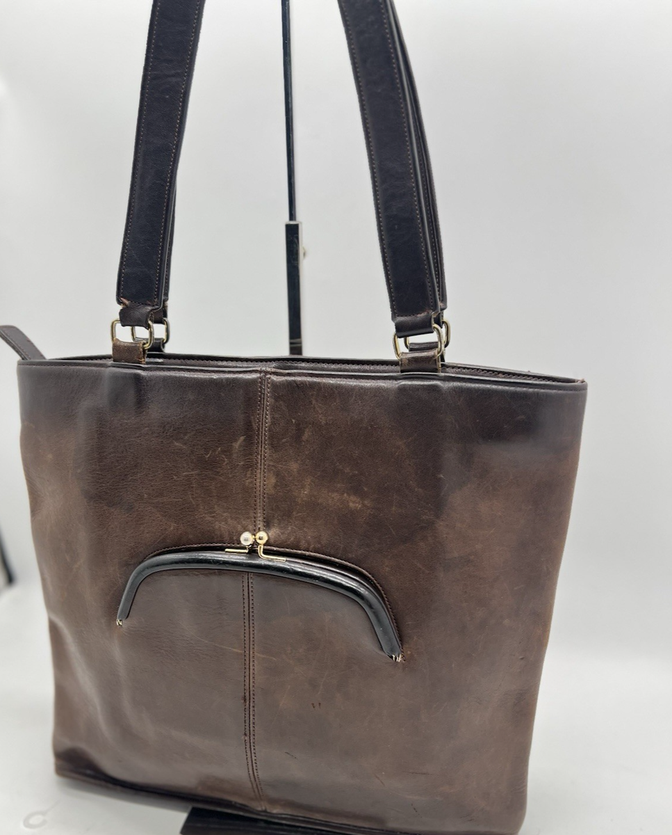 Vintage Coach Kiss Lock Slim Tote Bonnie Cashin 70s NYC Coin