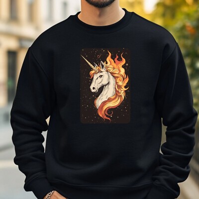 Einhorn in Flammen Sweatshirt Kuschelig und Perfekt für jeden Anlass S bis 4XL