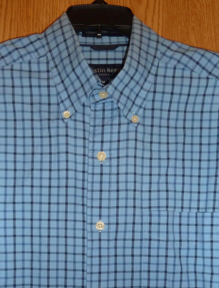 シャツ IONSEOUL Vintage Engineering Check Shirt (3color) AUSTIN REED *REGENT STREET OXFORD* BLUE TONAL WINDOWPANE