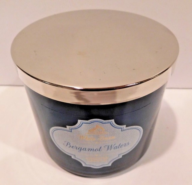 1 Bath & Body Works White Barn Bergamot Waters 3wick Filled Candle 14.