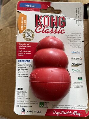 KONG Classic Dog Rubber Chew Toy Medium, Red for sale online