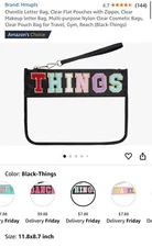 Chenille Letter Bag Clear Flat Pouches with Zipper Clear Makeup letter Bag Mu...