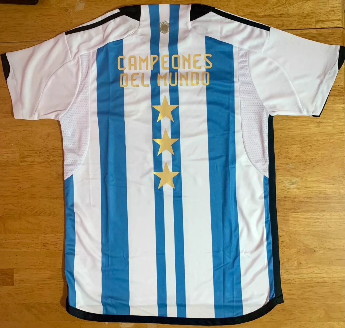 ARGENTINA SOCCER JERSEY 3 STARS CAMPEONES DEL MUNDO - NEW - LIMITED QUANTITY