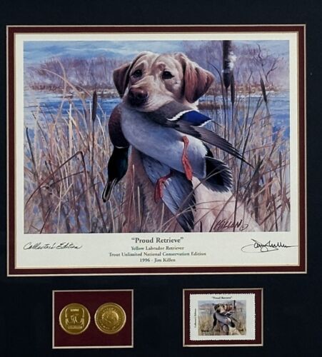 Jim Killen Proud Retrieve Print Framed Trout Unlimited Natl Conservation Edition - Picture 2 of 12