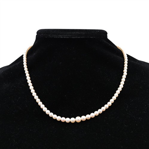 JUEGO DE PENDIENTES COLLAR PERLAS GRADUADAS MIKIMOTO VINTAGE PLATA ESTERLINA FIRMADO - Imagen 3 de 10