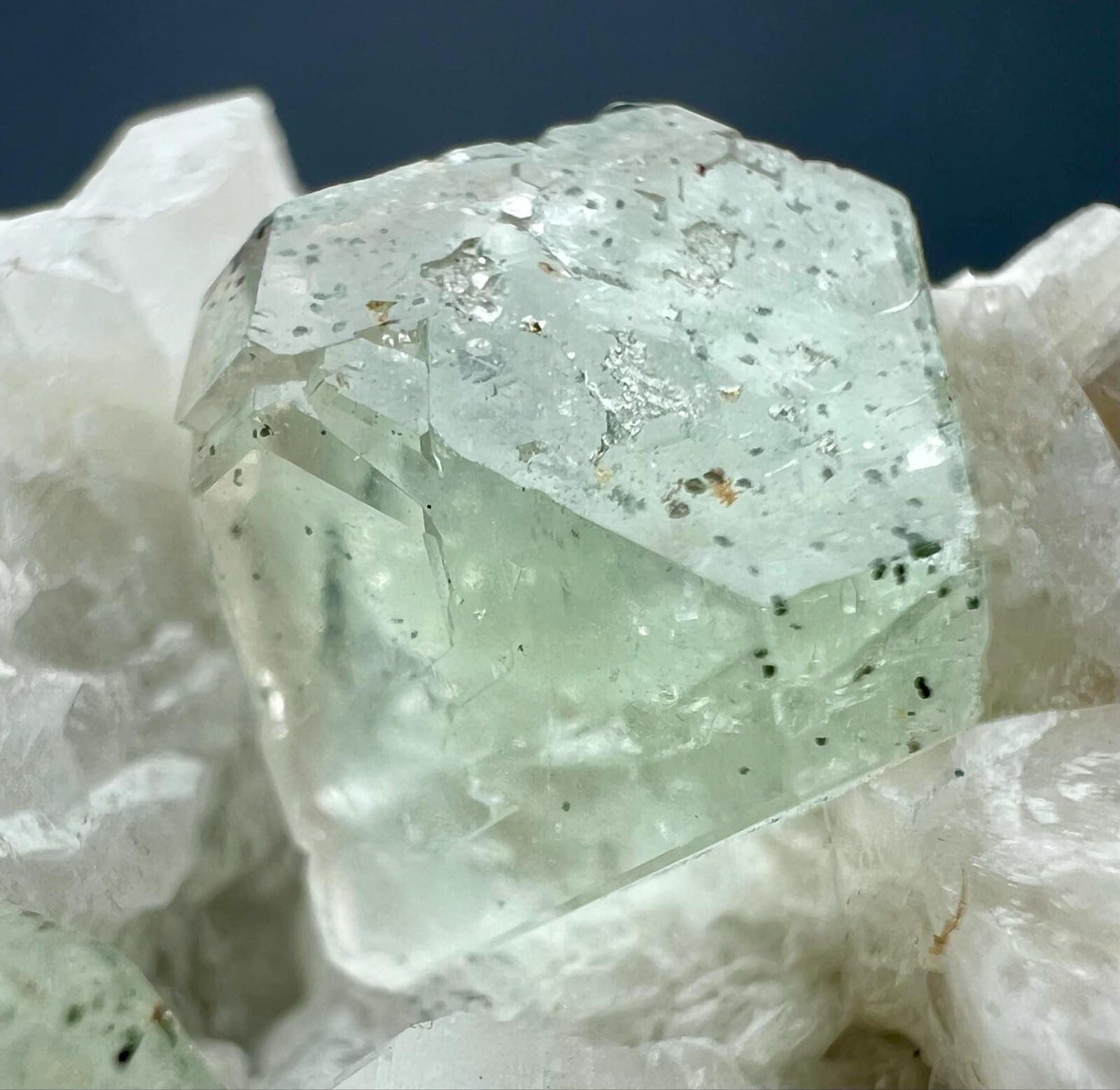 308 Carat Amazing Natural Green Fluorite, Tourmaline Crystals On Feldspare @PAK
