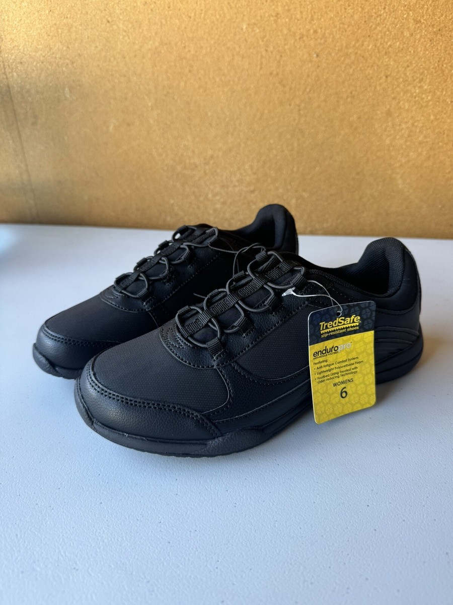 NWT TredSafe Men\'s 7 Women\'s 8w Slip Resistant enduropro Anti-fatigue Black Shoe TredSafe Work Shoes Men main image 3