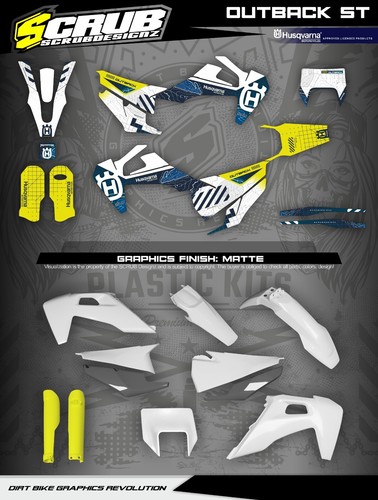Plastics + Graphics Husqvarna TE FE 2020 2021 2022 2023 Matte finish - Picture 7 of 12
