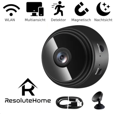MARKENLOS Mini-Kamera 1080P Überwachungskamera Außen WiFi Magnetische Nachtsicht Camera