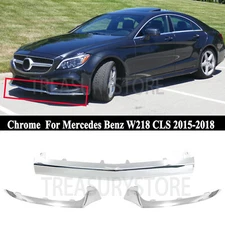 Chrome Front Bumper Lip Molding Trim For Benz W218 CLS CLS400 CLS550 2015-2018