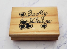 Be My Valentine Hearts and Love Wood Mounted Rubber Stamp