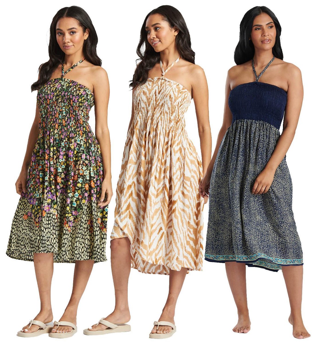 3 Way Summer Dress Halter/Bandeau/Maxi Skirt Lightweight Beach Cover Up  Dresses | eBay